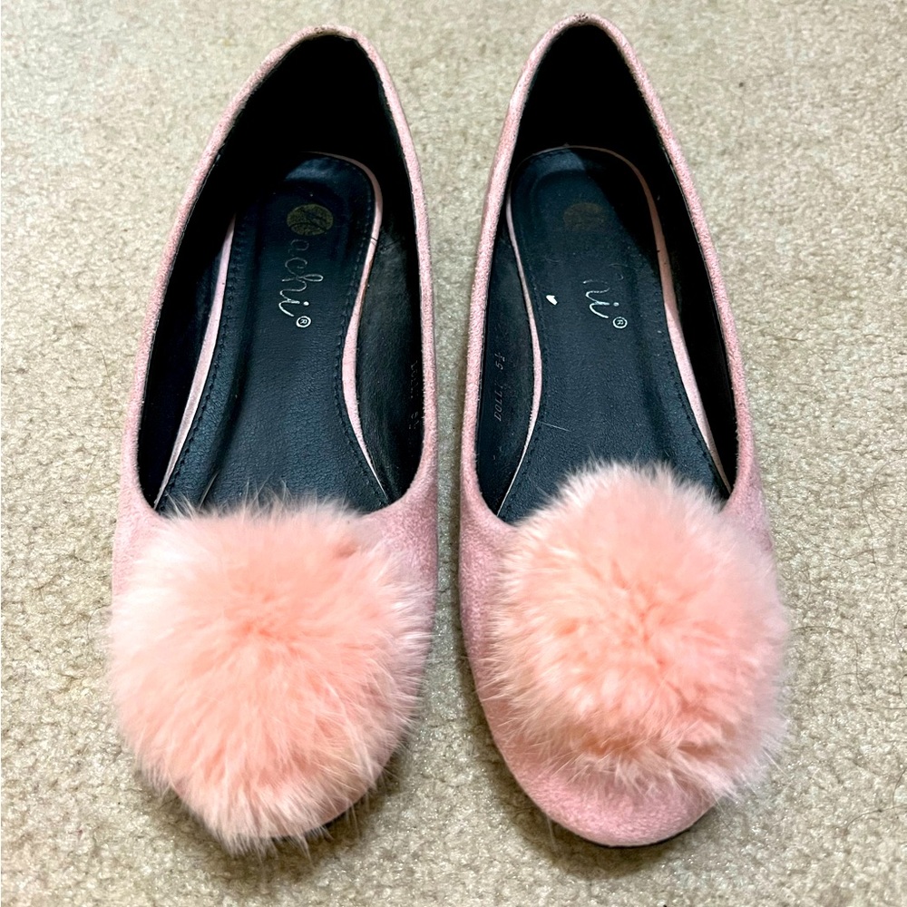 Machi Pink Pom Flats